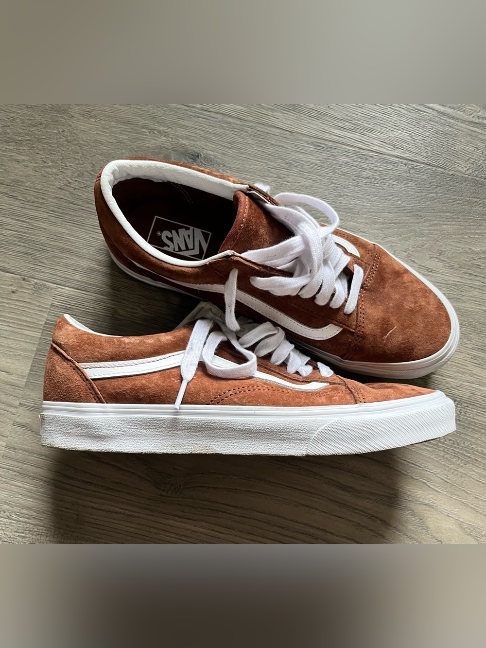 Vans Old Skool Suede Sneakers in Rust Brown with White Stripe